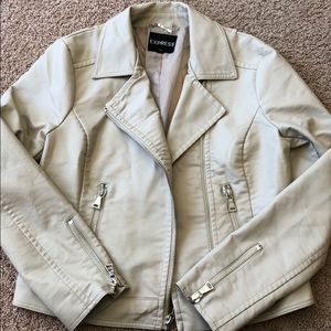 ✨ NEW Faux Leather Express Beige Jacket